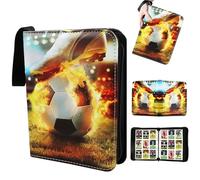 Libro de tarjetas coleccionables de fútbol, álbum de cartas de fútbol apto para 900 tarjetas con 50 fundas extraíbles, porta tarjetas de fútbol, álbum de tarjetas de fútbol de piel sintética