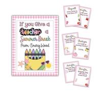 Libro de tarjetas de regalo para el Día del Maestro: Un detalle perfecto para agradecer a un maestro por sus vacaciones des verano. Un recuerdo emotivo con mensajes de agradecimiento (1pc)