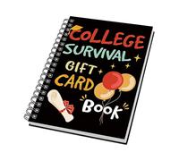 Libro de Tarjetas de Supervivencia Universitaria - 18x13cm Soporte para Efectivo - Álbum Porta Tarjetas de Graduación,para estudiantes de secundaria y universidad, cumpleaños, graduados y adolescentes