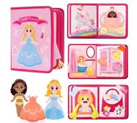 Libro de Tela bebé de 1 año | Montessori con el Motivo de la Granja/Princesa de 20x20 cm | Toy de educación sensorial 20 en 1 para Apoyo temprano y Habilidades motoras Finas (Princesa)