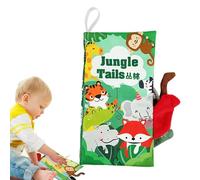 Libro de tela con cola de animal,Libros arrugados - Libro de tela de cuentos para niños pequeños en | Juguete sensorial Montessori, cochecito de juguete para viajes en movimiento, regalo Dashiell