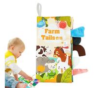 Libro de tela con cola de animal,Libros arrugados - Libro de tela de cuentos para niños pequeños en - Juguetes sensoriales, juguetes Montessori, libros de educación temprana para niños y