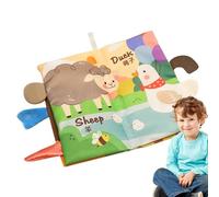Libro de tela suave para bebés | Toca y siente libros de tela arrugada | Libros de tela arrugada, de granja de educación temprana, tacto y oler, Páginas de tela arrugada lavables Lambo
