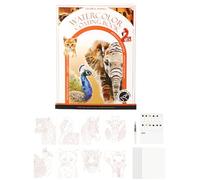 Libro de trabajo de acuarela - libro para colorear portátil triple libro creativo, cuaderno de ejercicios creativos, medio de aprendizaje isco, estructura relajante, instrucciones de pintura de