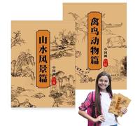 Libro de trabajo de pintura chino, álbum de copia de dibujo, actividades de escritura de arte para artistas, principiantes, estudiantes, adultos, niños, adolescentes, niños, niñas, hombres y mujeres