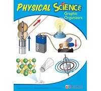 Libro de trabajo organizador gráfico de ciencias físicas de la escuela secundaria - Esquema visual y evaluaciones para 25 temas clave de ciencia (53 páginas)