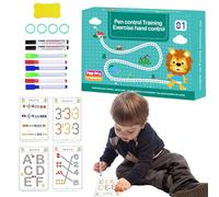 Libro de trabajo para niños pequeños, cuaderno de trabajo de trazado de bolígrafos para niños pequeños, cuaderno de trabajo de trazado de bolígrafos reutilizable para niños pequeños, cuaderno de