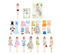 Libro de Vestir con Pegatinas para Niñas,Kits De Vestidos De Muñecas Magnéticas Princesas | Juego Educativo De Imitación Y Aprendizaje - Actividad Para Cumpleaños Halloween Navidad