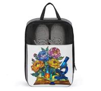 Libro de vidrieras con bolsa azul para zapatos de microscopio para viajes, uso diario, bolsa de almacenamiento antipolvo para zapatos de golf