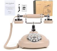 Libro de visitas Audio para teléfono de boda, grabe un mensaje de audio personalizado con el libro de visitas de audio para teléfono retro para boda, cumpleaños, fiesta, confesión (teléfono Beige)