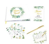 Libro de visitas de Boda, Libro de visitas de Boda, Libro de visitas con 120 páginas en para Actividades de Carnaval, con rotulador de Registro, 4 Pegatinas, álbum de Fotos de Tapa Dura, Libro