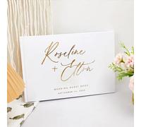 Libro De Visitas De Boda Personalizado Con Nombre/Fecha, Personalizado Libro De Firmas De Libro De Boda, Libro De Firmas Para Invitados De Boda, Decoración De Bautismo De Boda