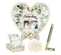 Libro de visitas de boda, señales de mesa decorativa | Decoración romántica de recepción de boda en de corazón,Suministro de fiestas reutilizables, decoración del hogar interior para la despedida de s