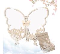 Libro de Visitas de Ducha de Mariposas - Decoraciones de Boda de Madera, Ceremonia Elegante Libro de Visitas Recuerdos para Cumpleaños Graduación de Recuerdos Personalizado para Invitados Ducha