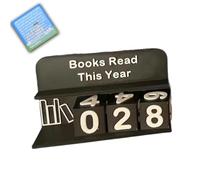Libro decorativo de estantería para leer este año, rastreador de libros para registrar el número de libros leídos, decoración de escritorio personalizada para leer libros (A)