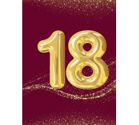 Libro degli Ospiti 18 Anni Copertina Rigida Rosso Amaranto e Oro - Guestbook Elegante per Festa Diciottesimo, 100 Pagine Carta Color Crema per Firme, Messaggi Speciali e Fotografie