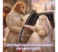 Libro degli ospiti di matrimonio con cane e gatto: Dolce libro degli ospiti 8,5" x 8,5" per gli amanti degli animali - spazio per dediche e 10 pagine foto
