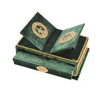 Libro del Corán con Rahle, soporte del Corán, regalo islámico, regalo musulmán para Eid Ramadán (verde)