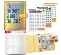 Libro del desafío de ahorro de sobres, Libro de desafío de ahorro de dinero | Libro de dinero del desafío,Fun Money Challenge Sobres de efectivo Archivador de presupuesto con rastreador para ahorrar