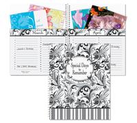 Libro del organizador de la tarjeta de felicitacin de elegancia negra - Pginas mensuales de bolsillo para mantener tarjetas de felicitacin Softcov