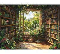 Libro Diamond Painting Adultos, 5D Diamond Painting Kit Completo Biblioteca, Punto de Cruz Diamante Manualidades Adultos Kit, Decoracion Hogar Pared, Regalos Originales para Mujer, 20x30cm,Model916