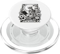 Libro Divertido de Lectura de Cartas de Tarot The Reader Skeleton Book Lover PopSockets PopGrip para MagSafe