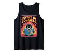 Libro divertido para amantes de los gatos Invest In Yourself Camiseta sin Mangas