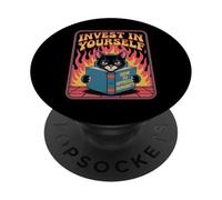 Libro divertido para amantes de los gatos Invest In Yourself PopSockets PopGrip Adhesivo