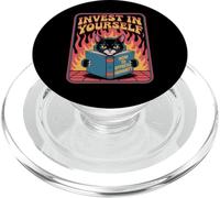 Libro divertido para amantes de los gatos Invest In Yourself PopSockets PopGrip para MagSafe