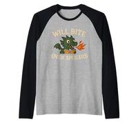 Libro Dragón Lectura Monstruo Divertido Lectura Camiseta Manga Raglan