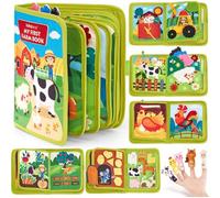Libro educativo Montessori Farm Historias Libro Quiet Book con tema de granja, My First Farm Books, Montessori 20 en 1 libro de fieltro para educación temprana durante 1 año para viajes en coche
