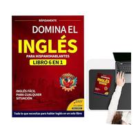 Libro en inglés - Edición española 6 en 1 Cuaderno de ejercicios en inglés | Guía de aprendizaje de idiomas para estudiantes, profesionales, viajes y uso doméstico, diccionario