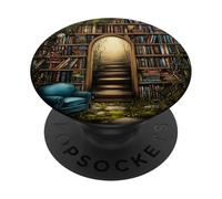 Libro Estante Sillon Biblioteca Entrada Patron Impresion PopSockets PopGrip Adhesivo
