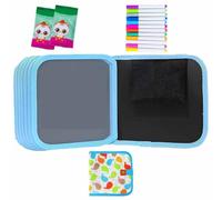 Libro for Colorear Borrable, Portátil, For Dibujar Grafitis Y Pintar a Doble Cara, Reutilizable. Incluye 6, 10, 14 Y 16 Páginas De Ejercicios De Dibujo Y 3, 6 Y 12 Rotuladores(Blue,14 pages+12 sticks)