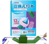 Libro geométrico 3D con cuerda de cremallera Trenza Interactiva Aprendizaje | Libro de enseñanza de fórmula de volumen Kit Manipulativo Formas 3D Principiantes Niñas Actividad