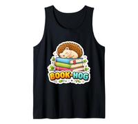Libro Hog Lover Hedgehog Owner Erinaceinae Bookworm Juego de Palabras Broma Camiseta sin Mangas