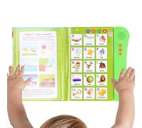 Libro interactivo con sonido - Libro de actividades de vocabulario de habla y aprendizaje táctil bilingüe para niños pequeños en edad preescolar | Entrenador educativo de palabras en audio para viajes