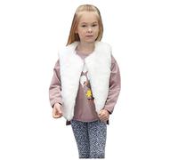Libro juvenil 11 sólido invierno villus abrigo Outwear grueso chaleco cálido a prueba de viento abrigo cálido ropa precio del libro juvenil 12, Blanco, 2-3 años