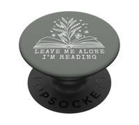 Libro Leave Me Alone I'm Reading, Color Verde Agave, con Estampado Floral PopSockets PopGrip Adhesivo