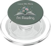 Libro Leave Me Alone I'm Reading, Color Verde Agave, con Estampado Floral PopSockets PopGrip para MagSafe