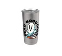 Libro Lectura Fantasma Leer Boooooks Boo Bookworm Halloween Vaso térmico de acero inoxidable de doble pared