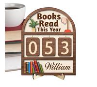 Libro leído Este año, de Madera para Biblioteca de Mesa | hasta 999 Libros leídos, para Estudio, Lugar de Trabajo, Biblioteca, Estante, rincón, hogar, Sala de Estar