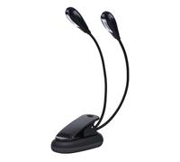 Libro Luces Clip en Luz Ajustable Atril de Música Lectura de Libros 11,4 Pulgadas Mini Brazos Dobles Luz Clip en Lámpara LED(8 luces)