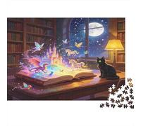 Libro mágico Historia de fantasía Puzzle de 1000 Piezas Papel Adultos Escena Nocturna Juego de Puzzle 1000 Piezas Relajación Familia Decoración Hogar Regalo 70x50cm/1000pcs