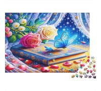 Libro mágico Mariposa Puzzles 1000 Piezas Papel Reciclado para Adultos Puzzle para Adultos Juego difícil desafiante Juego Educativo para descompresión Excelente Idea de Regalo 70x50cm/1000pcs