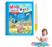 Libro mágico para colorear con agua | Pintura Color Maravilla Libros Para Colorear Reutilizable | Papel de dibujo de educación temprana con diferentes escenas de dibujos animados compatibles para el h