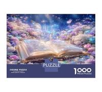 Libro Mágico Puzzle Desafíos Divertidos Decoración del Hogar 1000 Piezas Juguetes Desafiantes Reino Floral Puzle Juego De Habilidad para Adultos 38x26cm/1000pcs