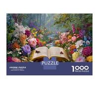 Libro Mágico Puzzle Desafíos Divertidos Decoración Familiar 1000 Piezas Juguetes Desafiantes Reino Floral Puzle Entretenimiento Creativo para Adultos 52x38cm/1000pcs