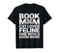 Libro Mamá Gato Amante Felino Bien con Un Buen Libro Lectura Camiseta