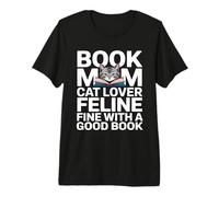 Libro Mamá Gato Amante Felino Bien con Un Buen Libro Lectura Camiseta Premium